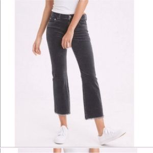 American eagle outfitters high waist crop flare corduroys size 6 26” inseam gray